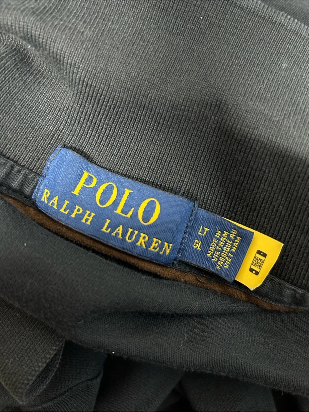 Polo Long-Sleeve Cotton Polo Shirt - Black large tall